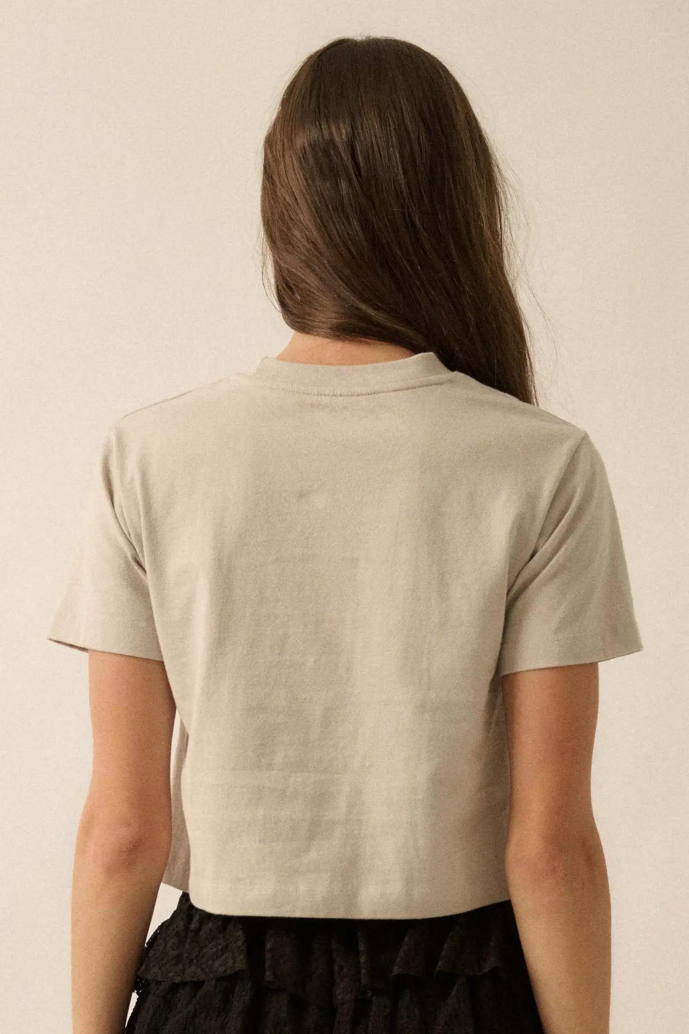 Western Hearts Cropped Graphic Baby Tee