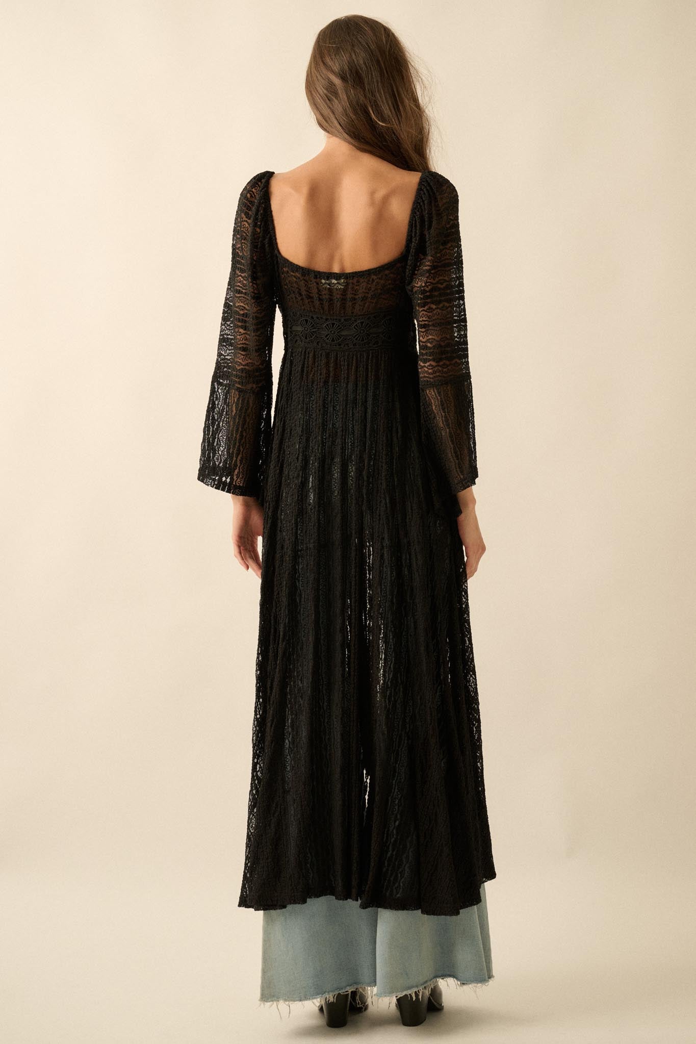 Wishful Dreaming Sheer Lace Layering Midi Dress