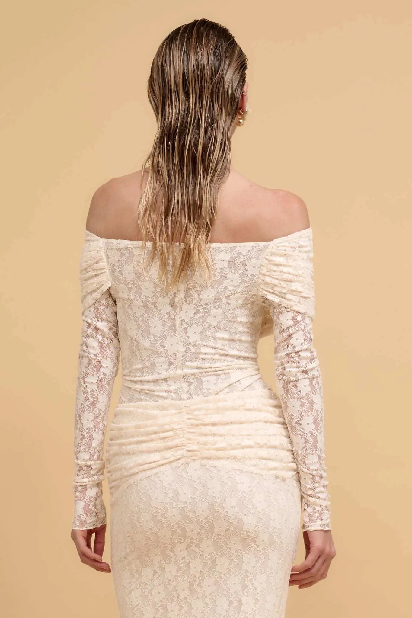 Written in the Stars Studded Lace Off-Shoulder Top