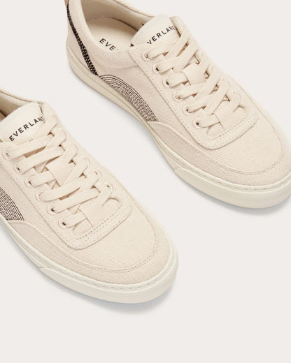 The Tread-Bare Sneaker | Natural Canvas / Black