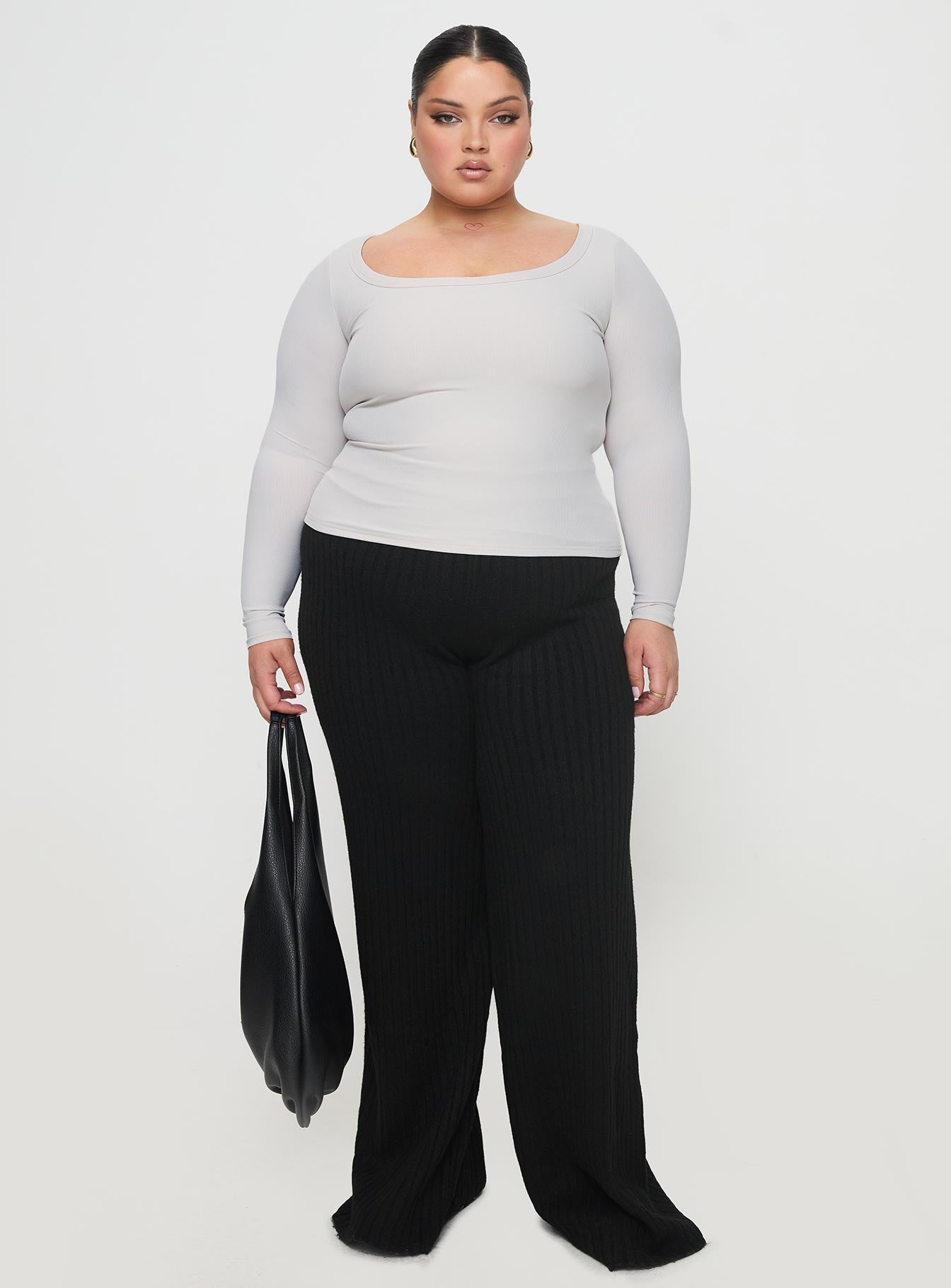 Arthie Long Sleeve Top Grey Curve
