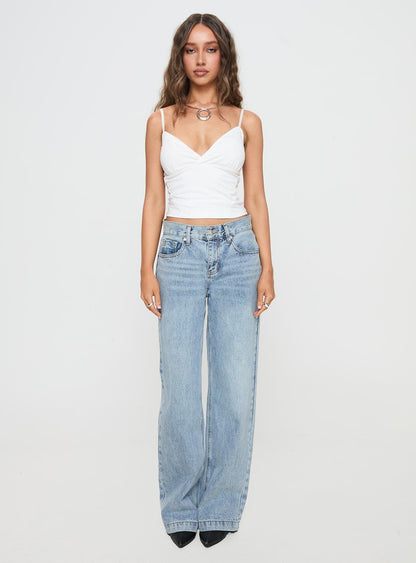Anelli Low Rise Straight Leg Jeans Light Blue Wash