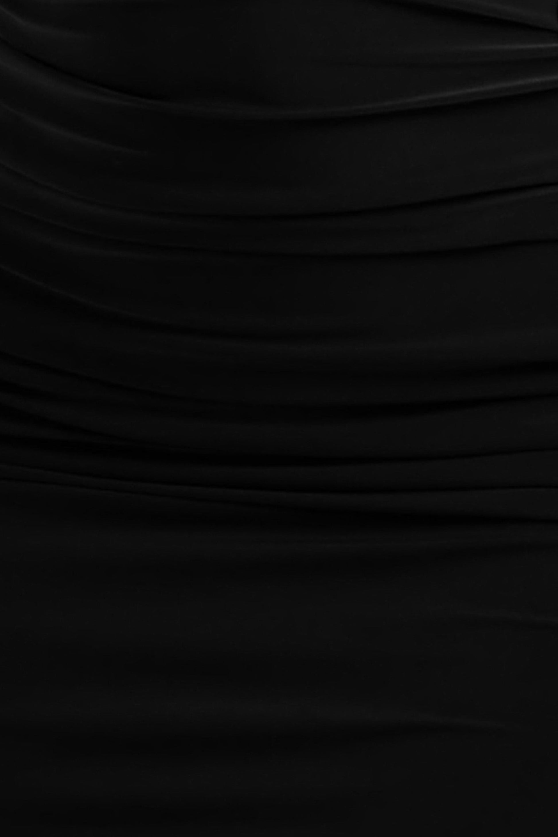 Dalarie | Black One-Shoulder Gathered Maxi Dress