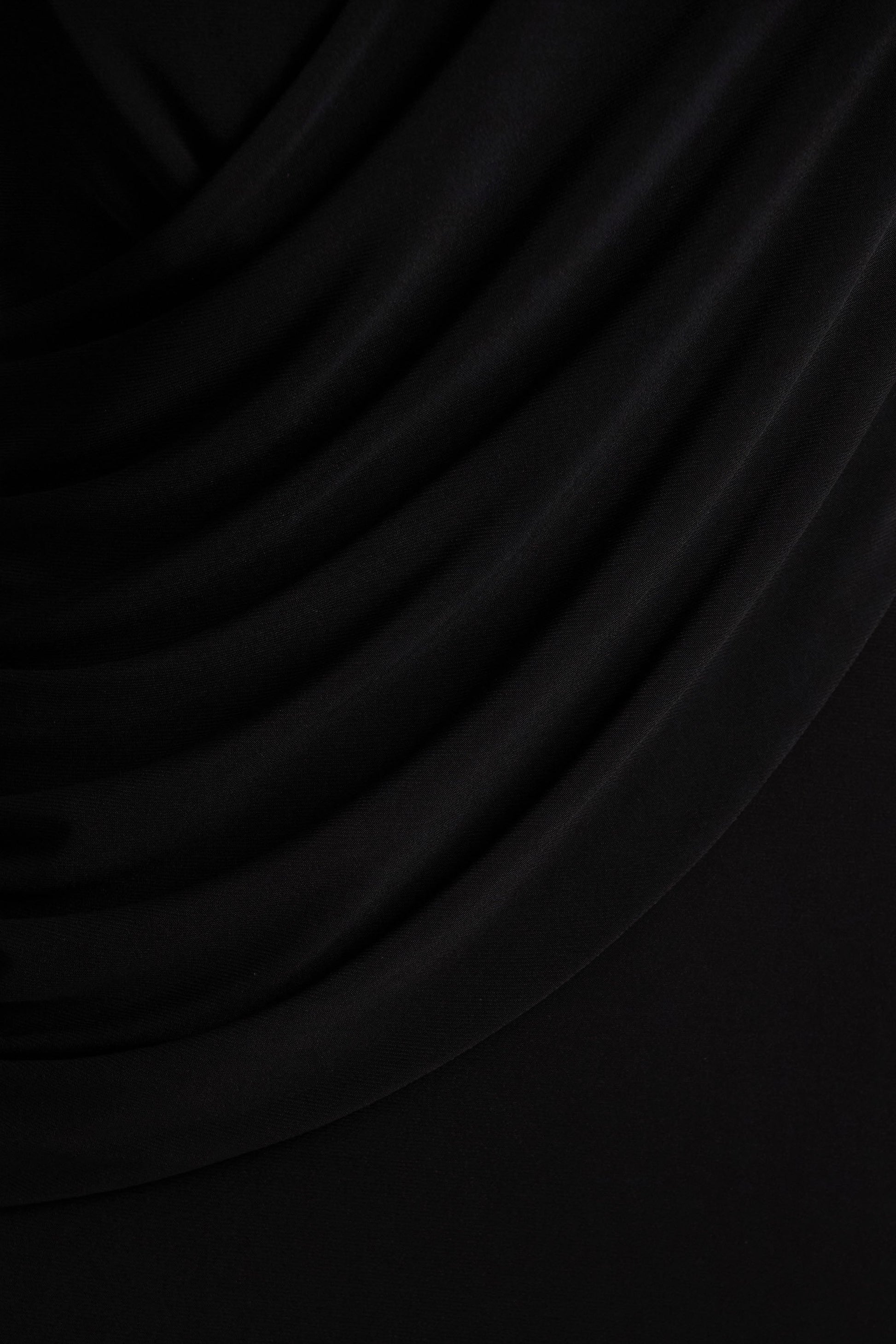Daphira | Black Extreme-Plunge Neck Maxi Dress