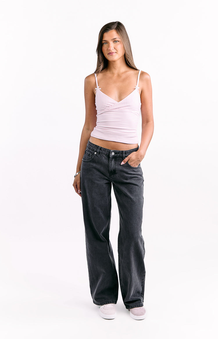 Charli Black Low Waist Baggy Leg Jeans
