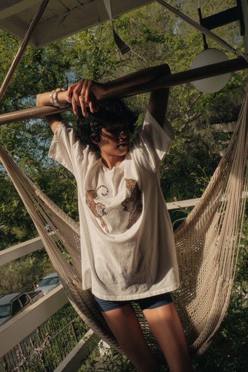 Terrific Tigers Oversized Distressed Graphic Tee