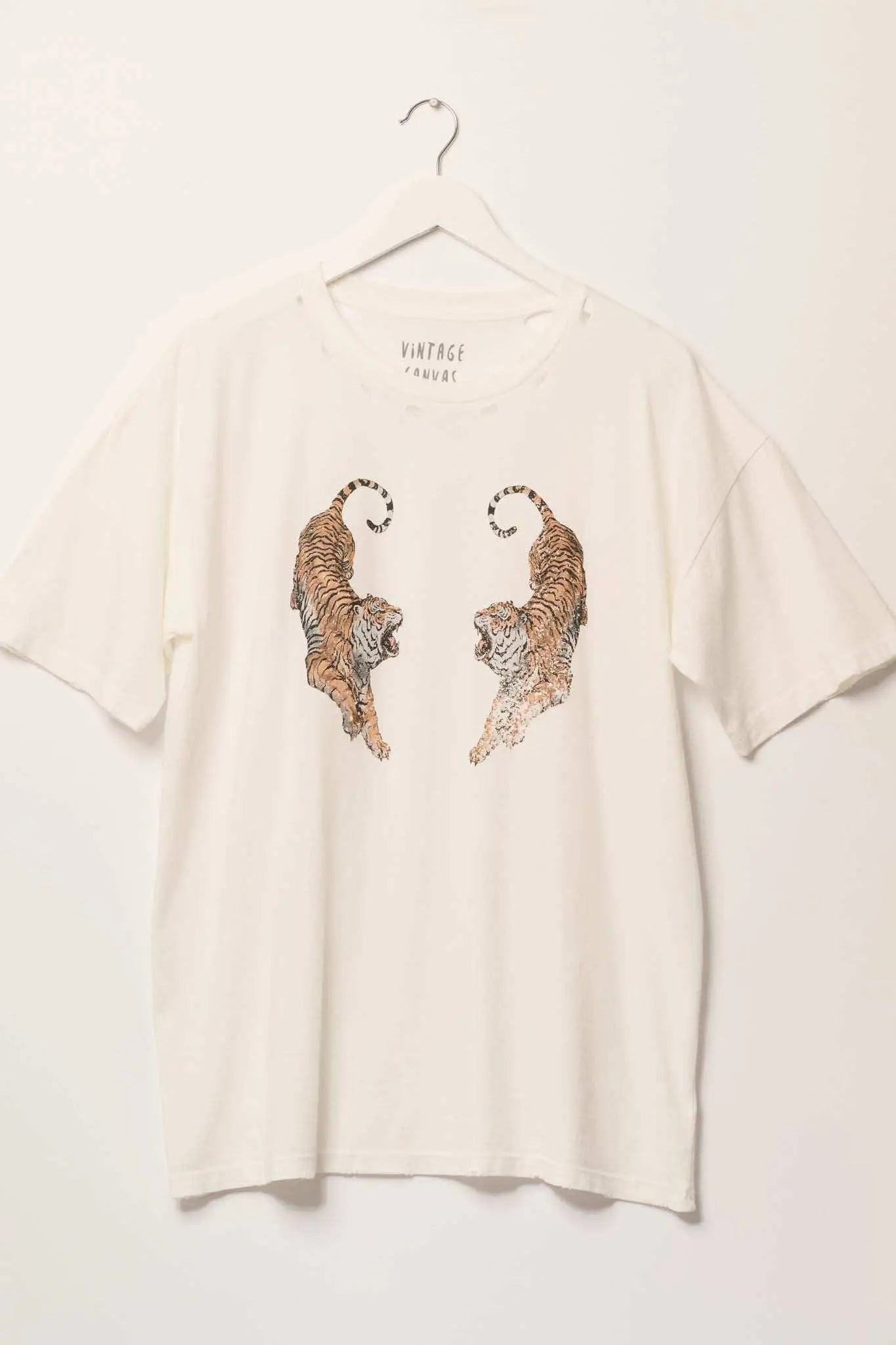 Terrific Tigers Oversized Distressed Graphic Tee