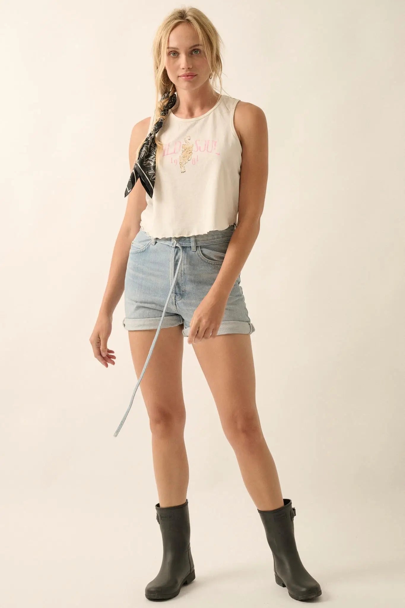 Wild Soul Lettuce-Edge Graphic Tank Top