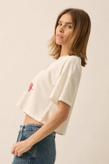Tiger Streak Distressed Cropped Graphic Tee