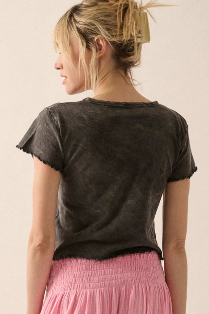 Weirdo Cropped Lettuce-Edge Graphic Baby Tee