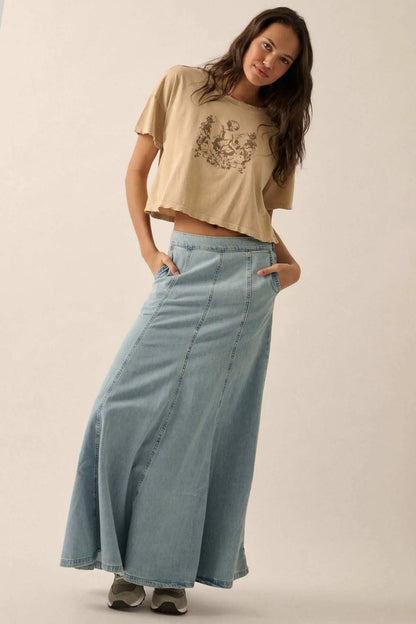 Vintage Angel Distressed Cropped Graphic Tee