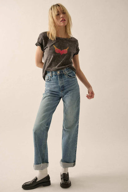 Wings of Love Vintage-Wash Graphic Tee