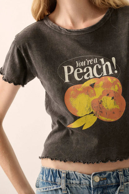You're a Peach Cropped Graphic Baby Tee