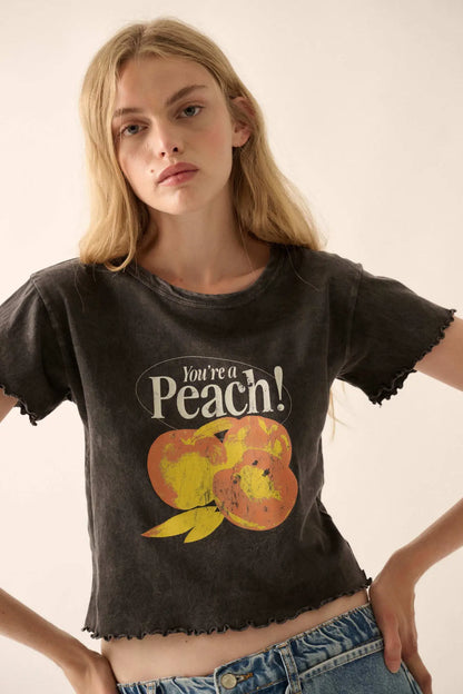 You're a Peach Cropped Graphic Baby Tee
