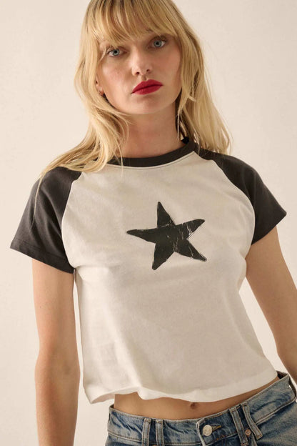 Starstruck Cropped Raglan Graphic Baby Tee