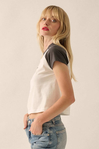 Starstruck Cropped Raglan Graphic Baby Tee