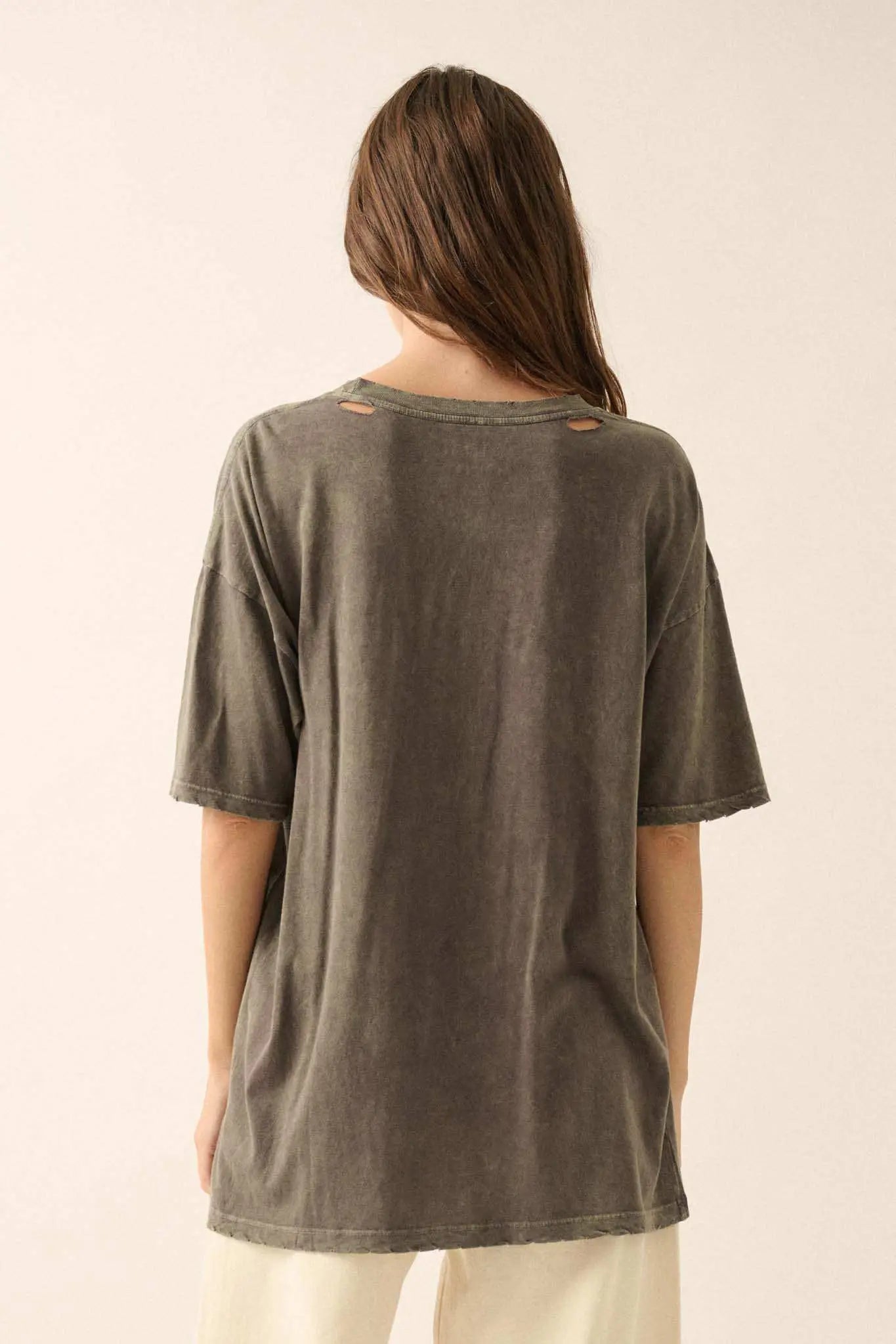Tiger Moon Oversized Distressed Graphic Tee