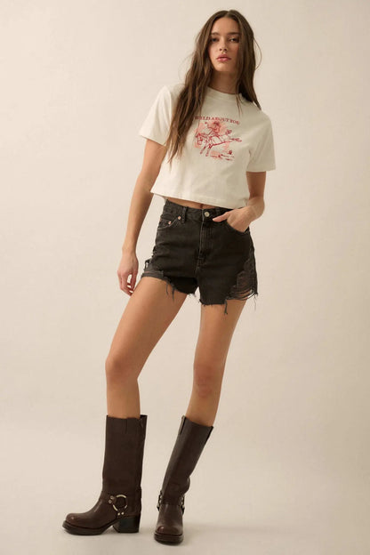 Wild About You Cropped Cowboy Graphic Baby Tee