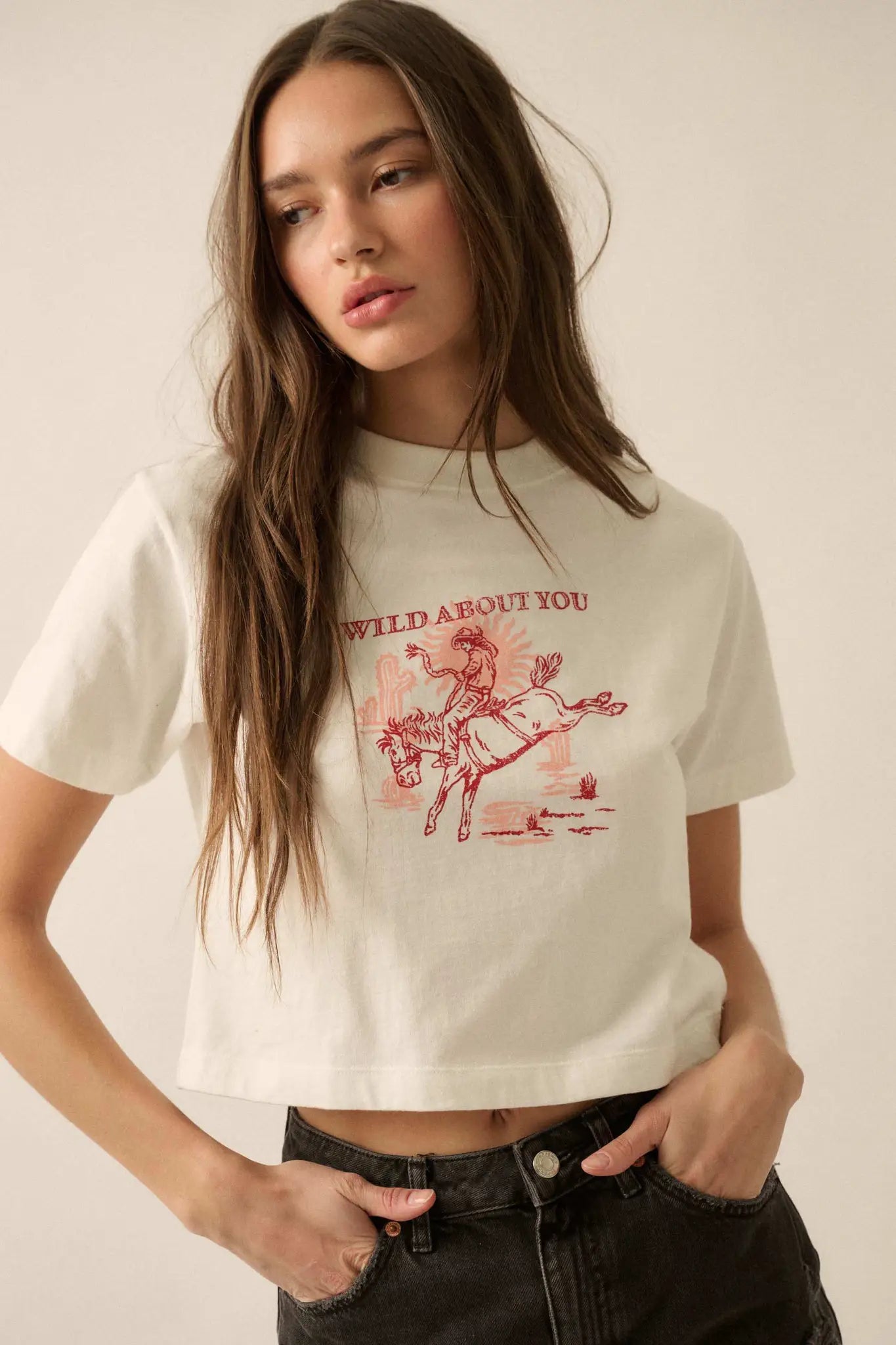 Wild About You Cropped Cowboy Graphic Baby Tee
