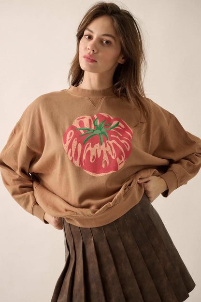 Tasty Tomato Vintage-Print Graphic Sweatshirt