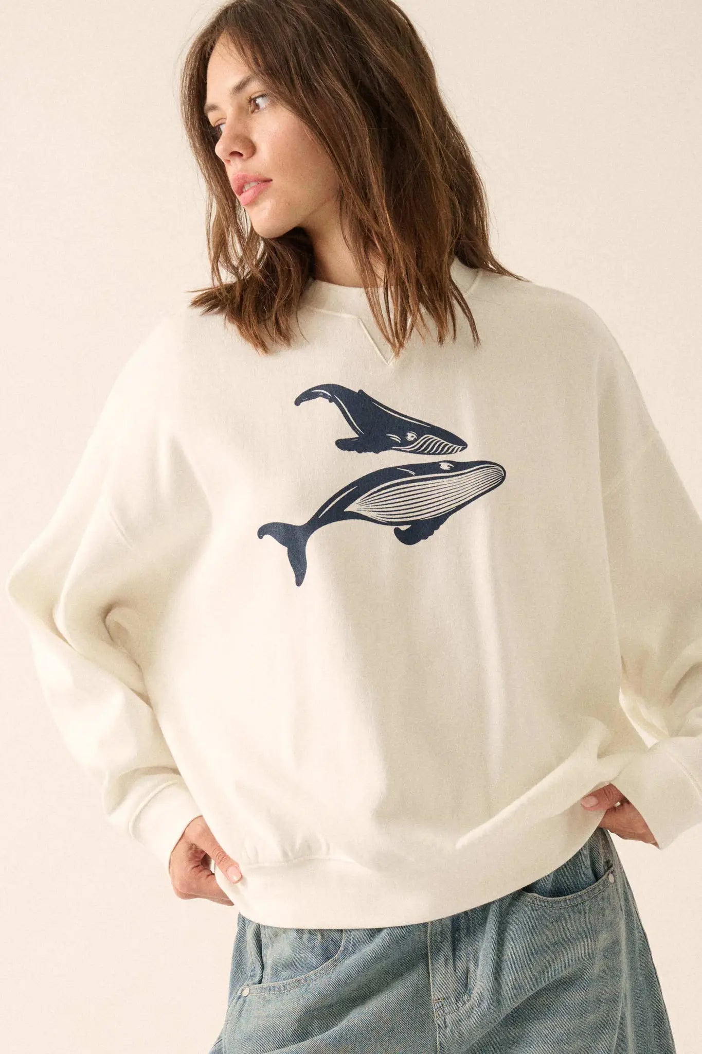 Whale of a Time French Terry Graphic Sweatshirt