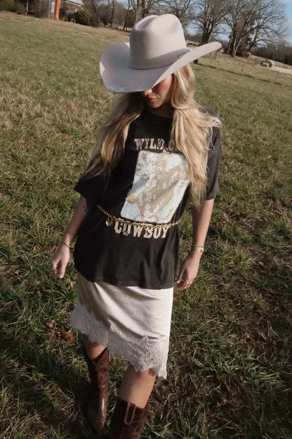 Wild Card Cowboy Distressed Graphic Tee