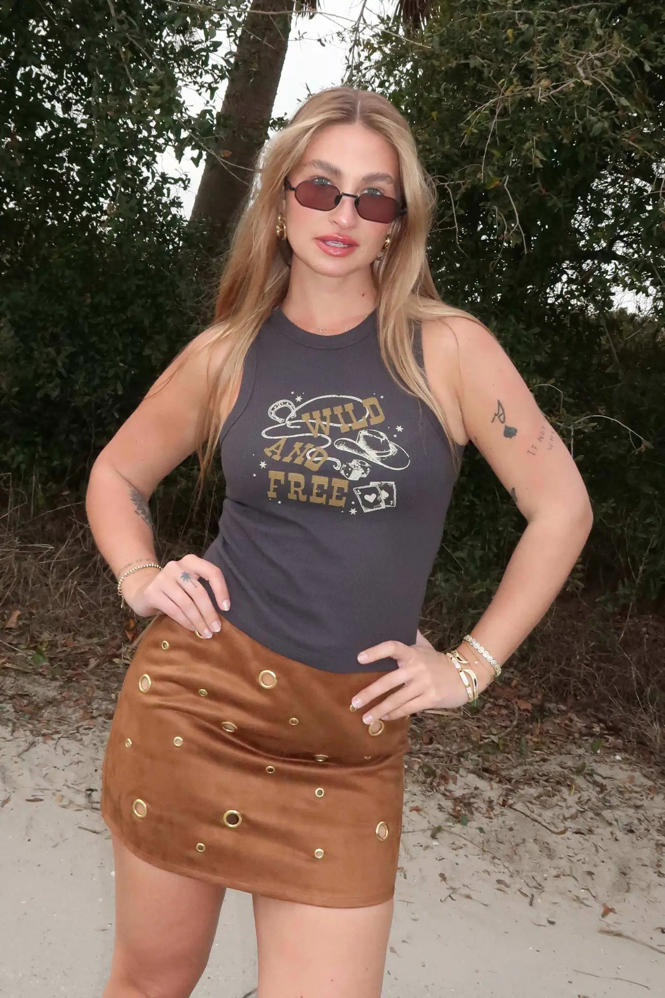 Wild and Free Thermal Graphic Tank Top