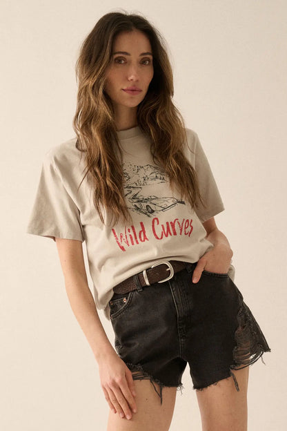 Wild Curves Vintage-Print Hot Rod Graphic Tee