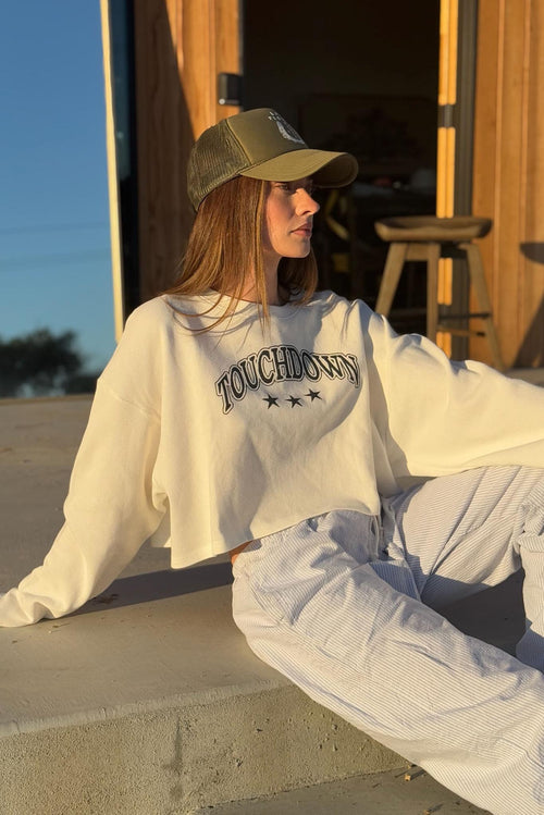 Touchdown Cropped Thermal Graphic Top