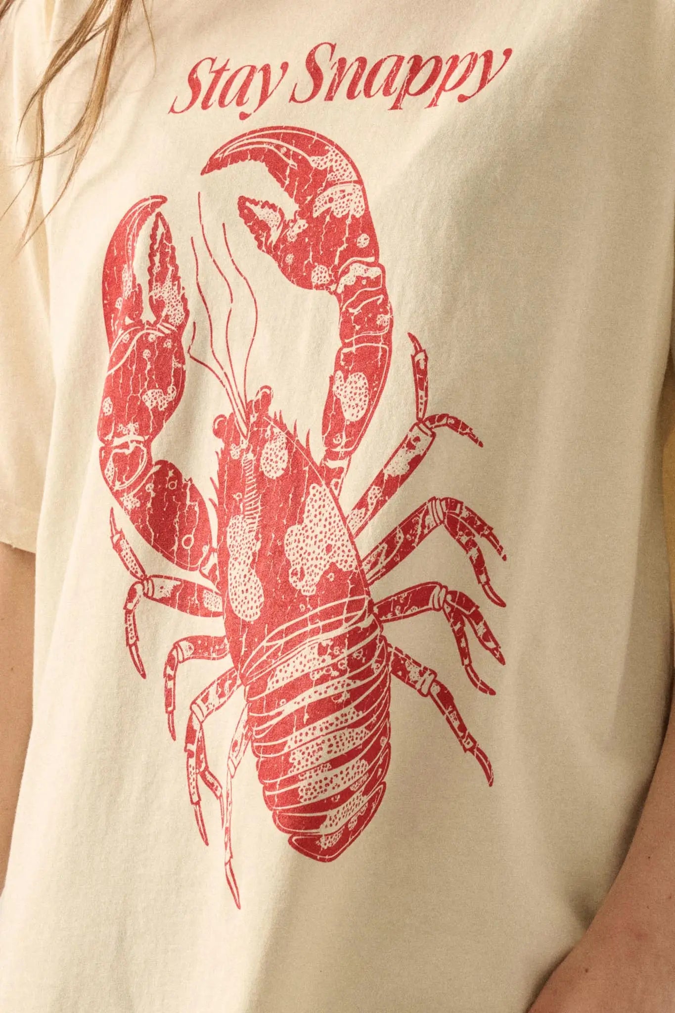 Stay Snappy Distressed Lobster Graphic Tee