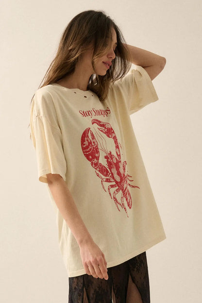 Stay Snappy Distressed Lobster Graphic Tee