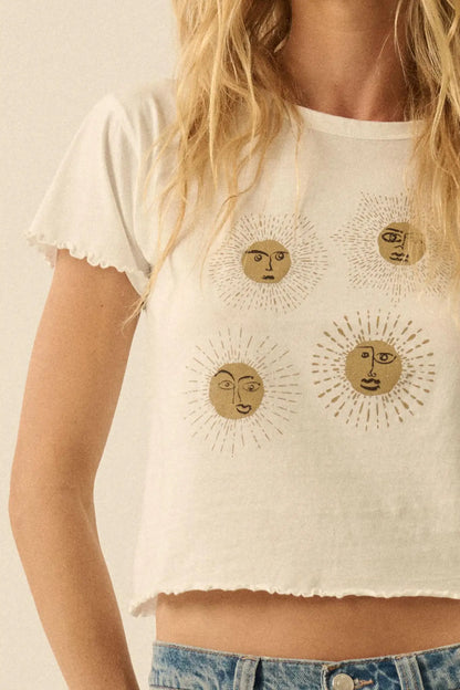 Sunshine Day Lettuce-Edge Graphic Baby Tee