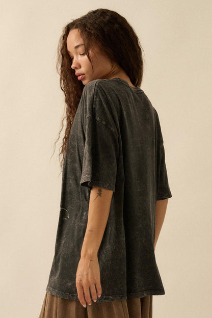 Zebra Crossing Vintage-Wash Oversize Graphic Tee