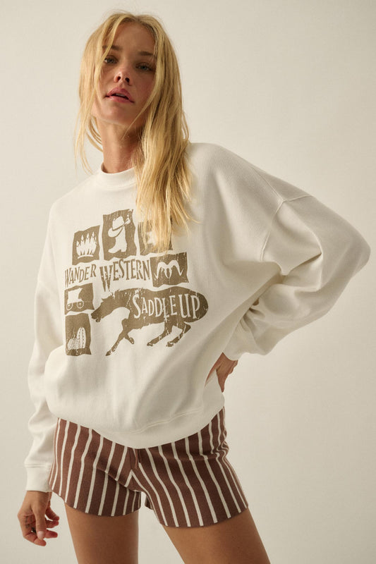Wander Western Oversize Thermal Graphic Top