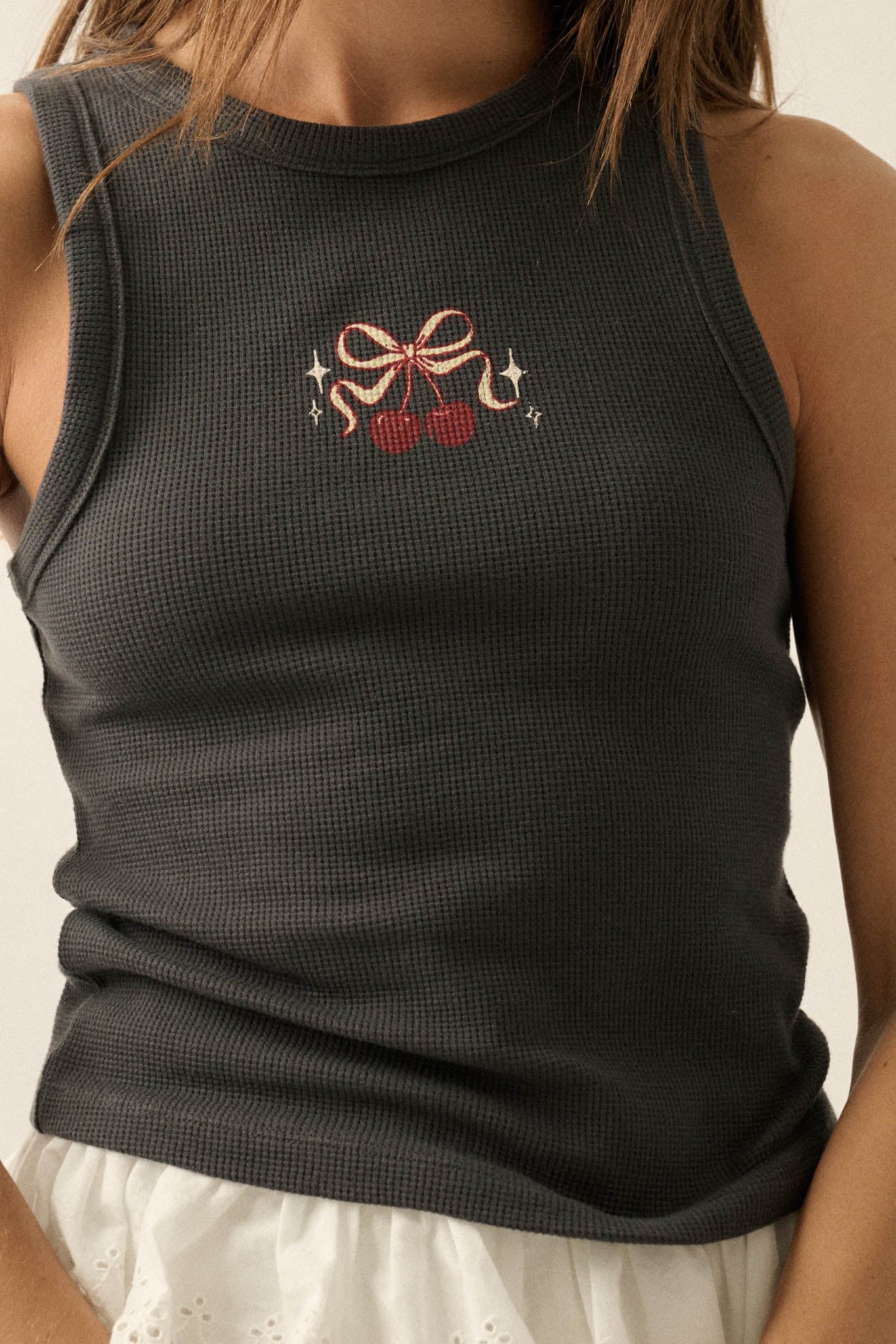 Sweet Cherries Crewneck Thermal Graphic Tank Top