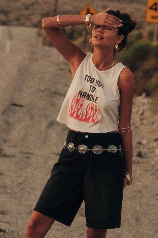Too Hot to Handle Lettuce-Edge Graphic Tank Top