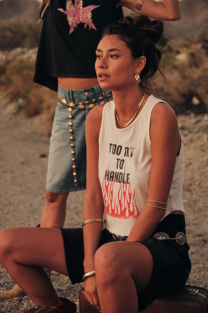 Too Hot to Handle Lettuce-Edge Graphic Tank Top