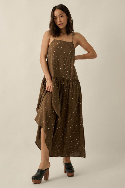 Sweet Spot Polka Dot Drop-Waist Cami Maxi Dress