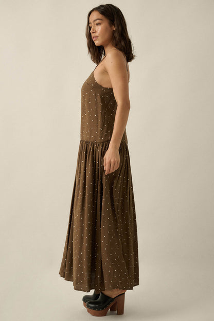 Sweet Spot Polka Dot Drop-Waist Cami Maxi Dress