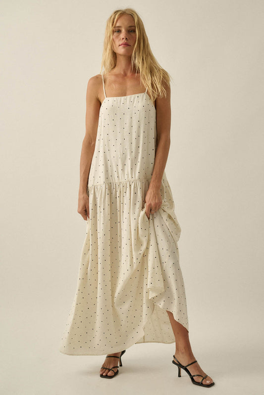 Sweet Spot Polka Dot Drop-Waist Cami Maxi Dress