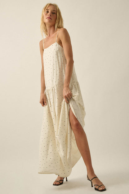 Sweet Spot Polka Dot Drop-Waist Cami Maxi Dress