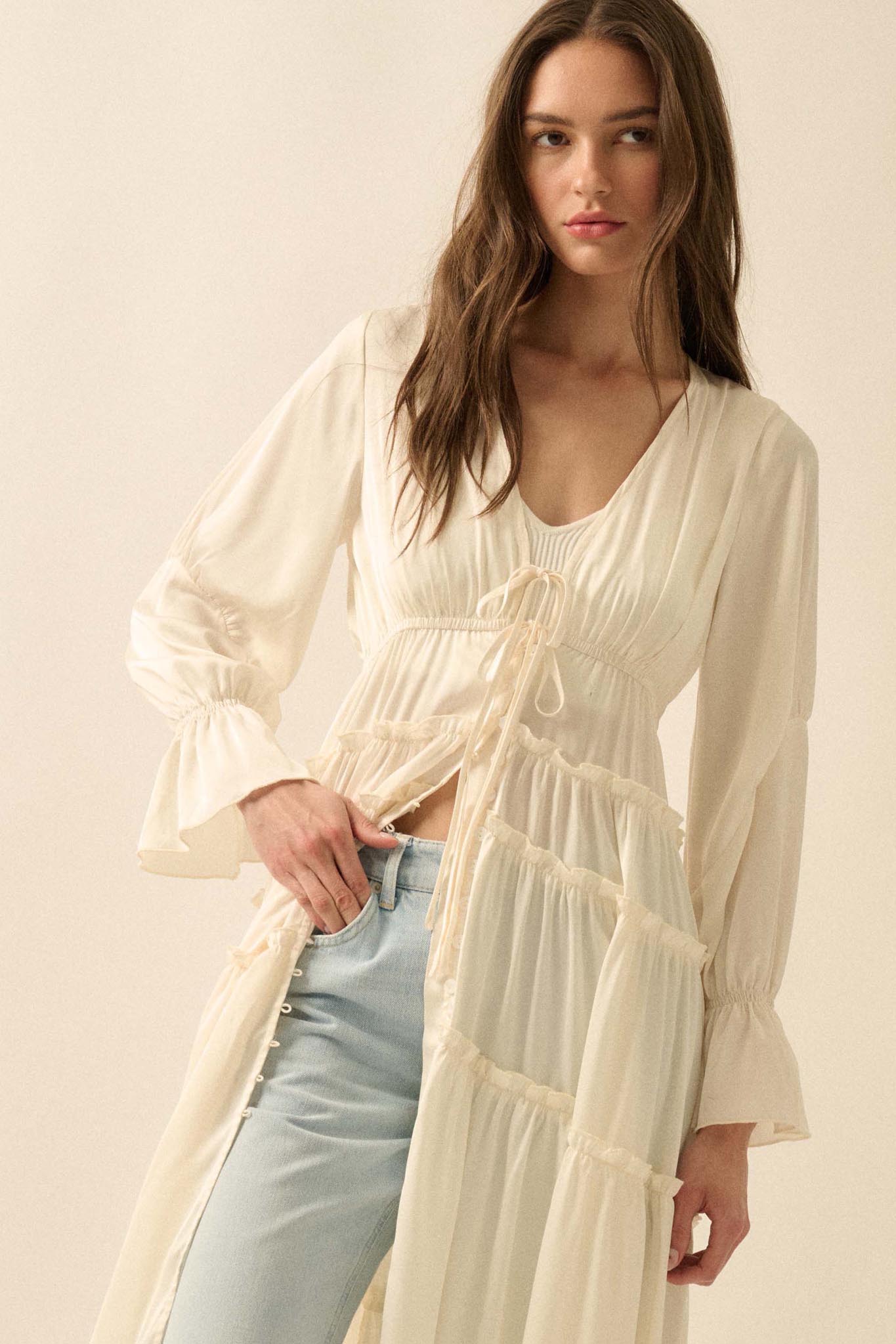 Sweet Juliet Ruffled High-Low Layering Midi Dress