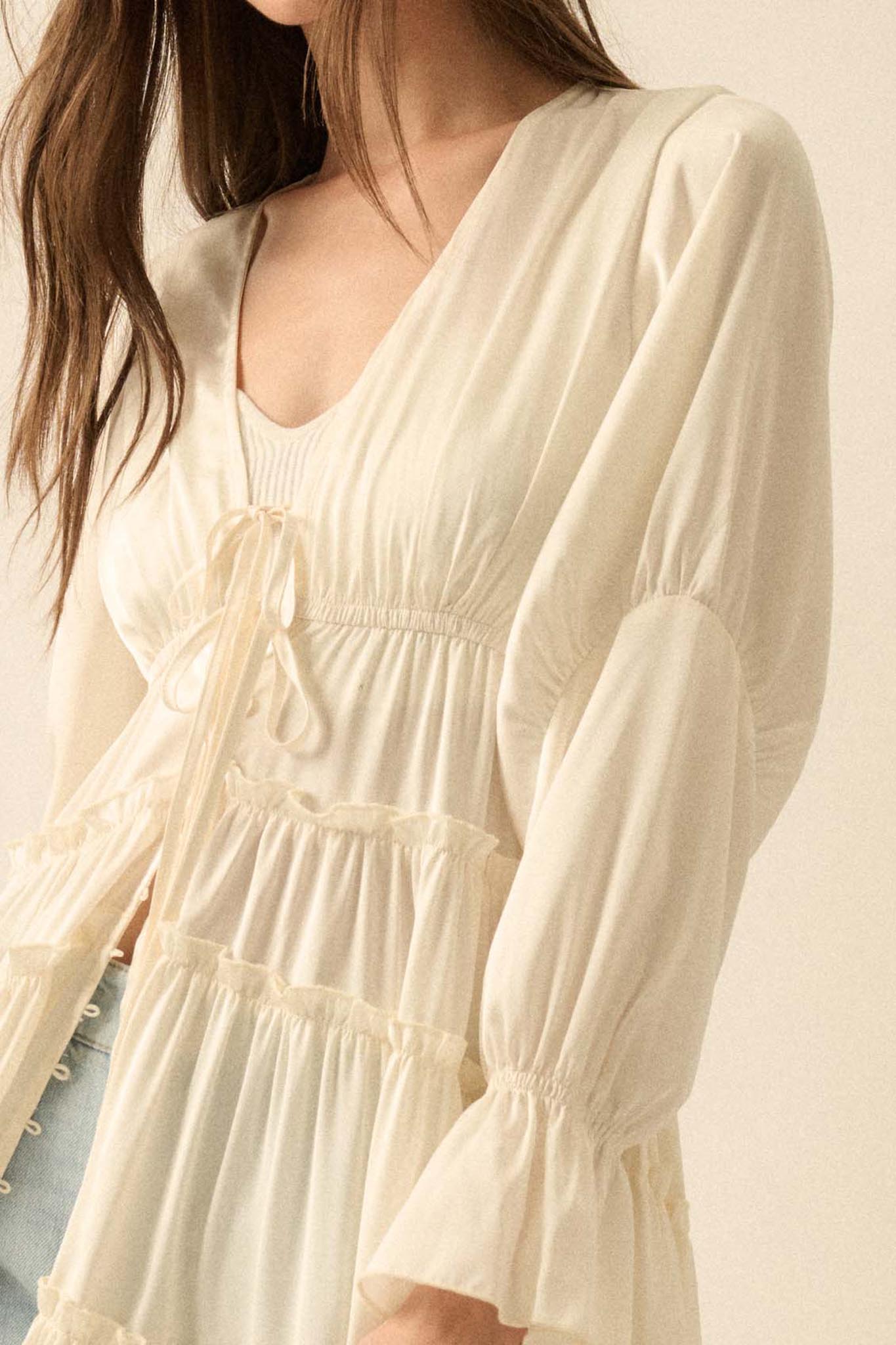 Sweet Juliet Ruffled High-Low Layering Midi Dress