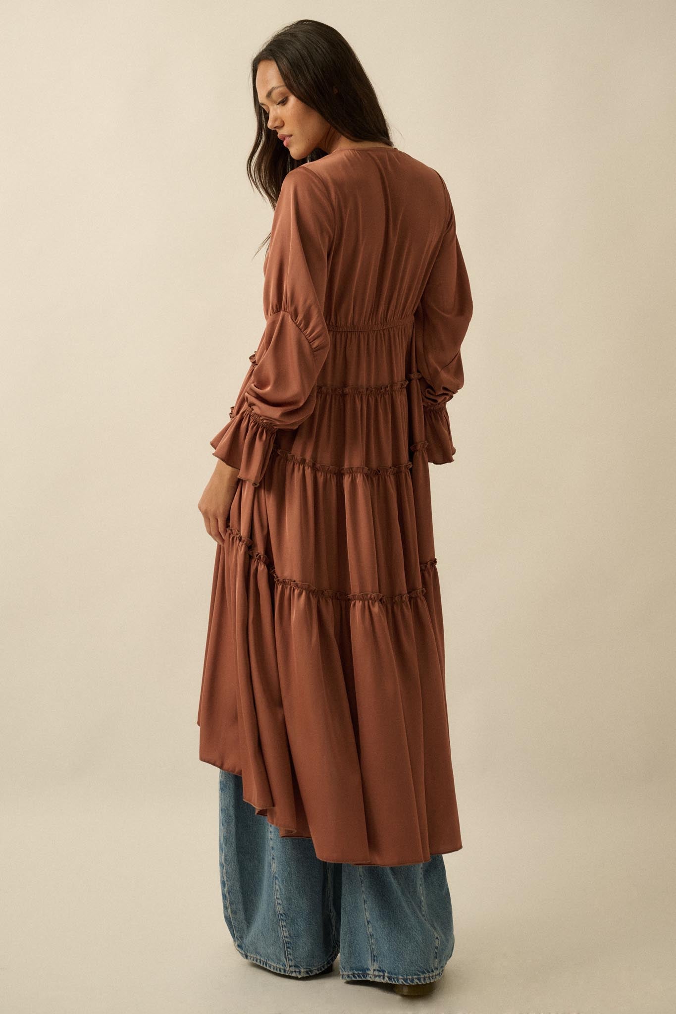 Sweet Juliet Ruffled High-Low Layering Midi Dress