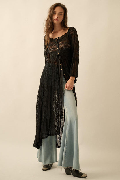 Wishful Dreaming Sheer Lace Layering Midi Dress