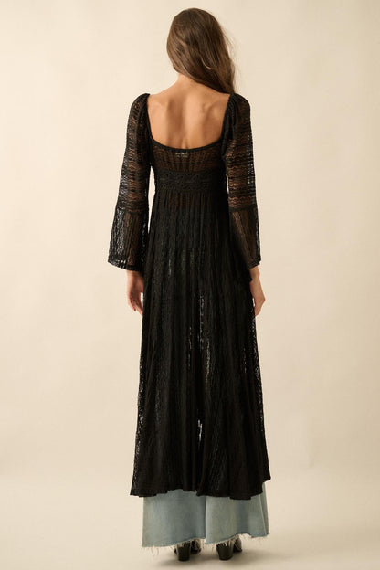 Wishful Dreaming Sheer Lace Layering Midi Dress