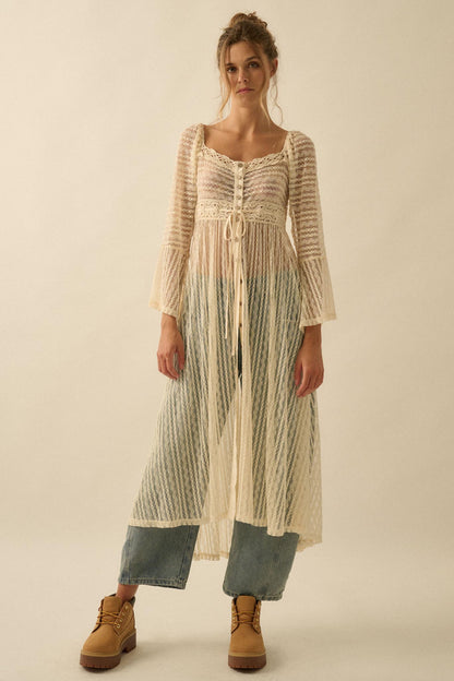 Wishful Dreaming Sheer Lace Layering Midi Dress