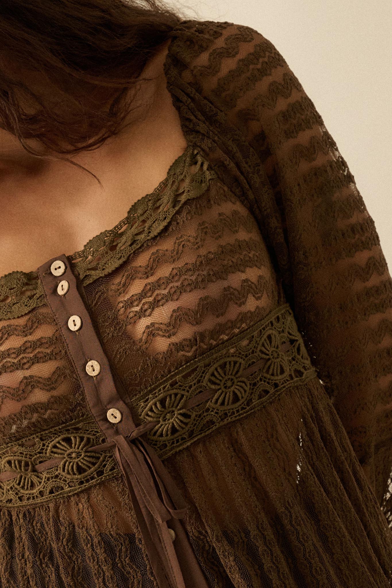 Wishful Dreaming Sheer Lace Layering Midi Dress
