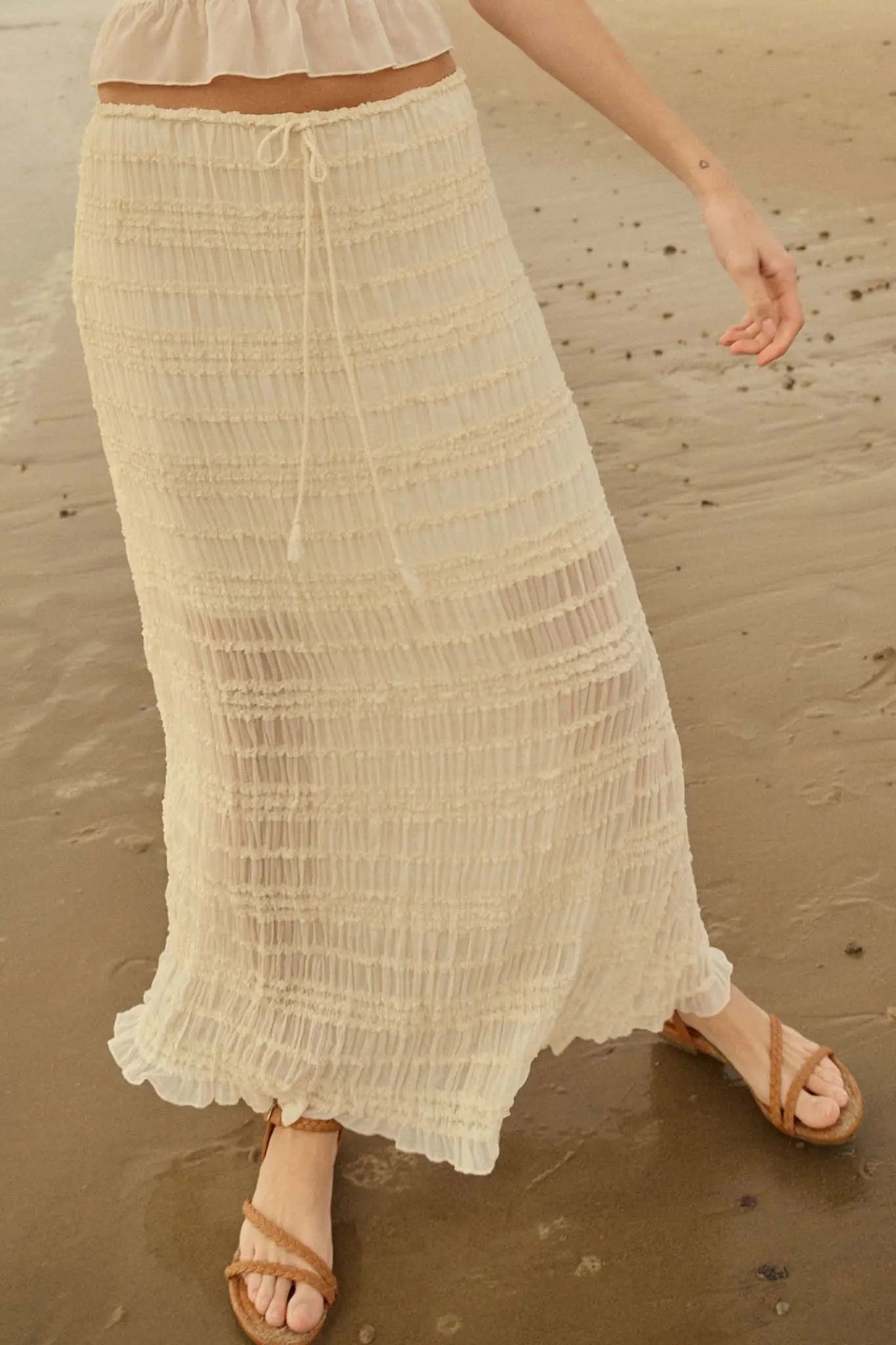 Whisper My Name Ruffled Chiffon Maxi Skirt