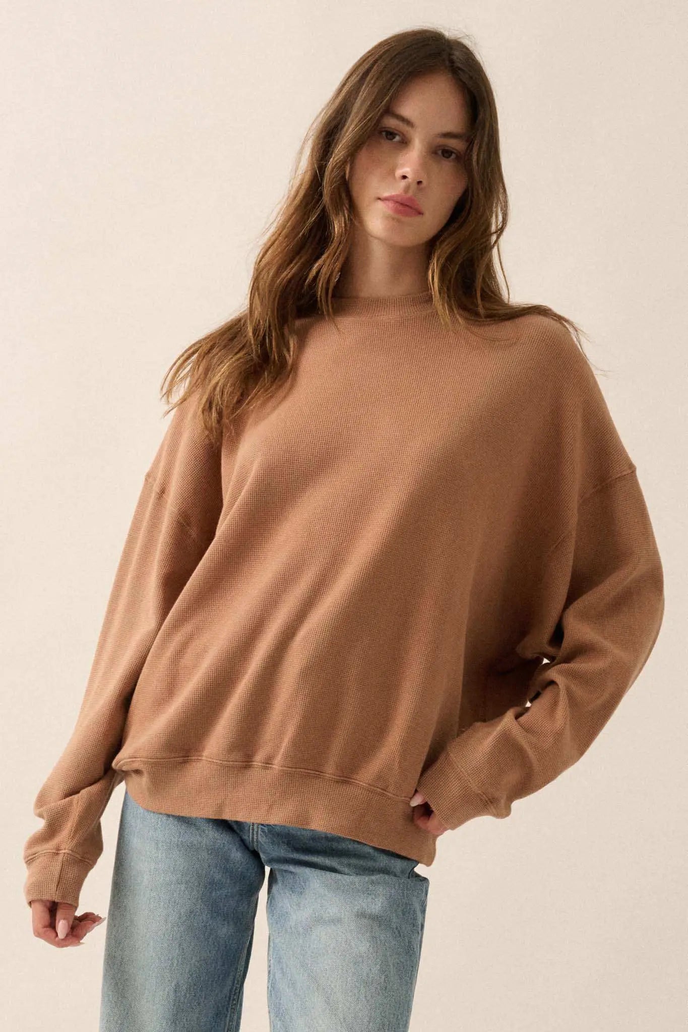 Stay Toasty Garment Dyed Thermal Pullover Top